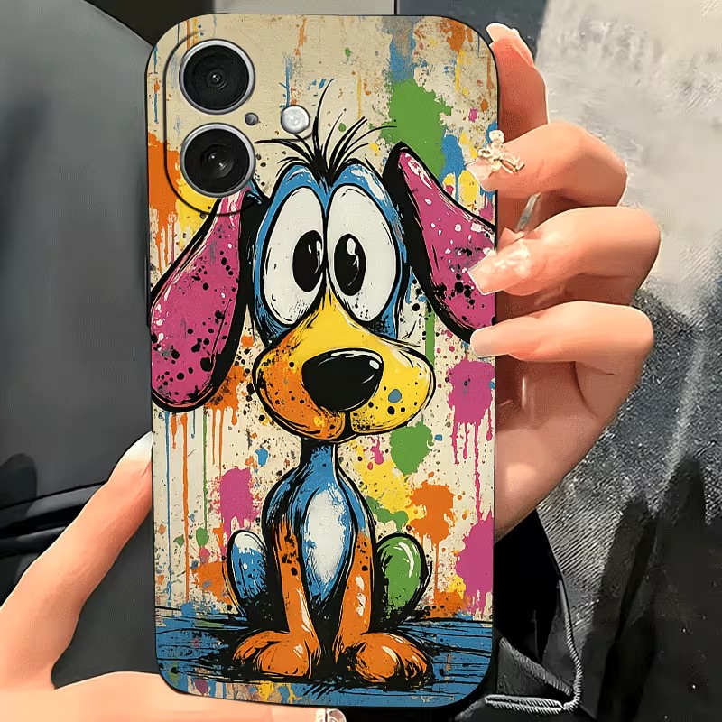 Graffiti gekleurde puppy TPU t - Apple Iphone 16 recensie en prijs